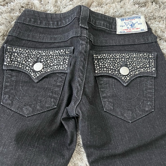 True Religion Skinny Jeans – Size 24 – Black w/ Swarovski Rhinestones – NWOT - Picture 5 of 11